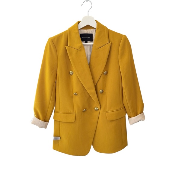 NWOT Banana Republic Women's Yellow Double-Breasted Blazer - Picture 9 of 15